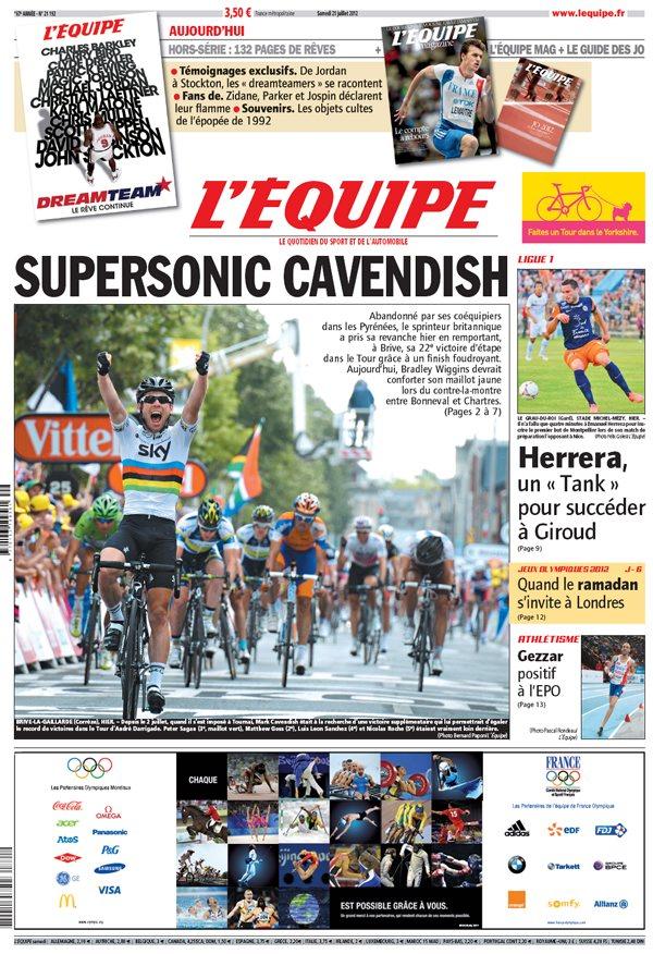 L'equipe Edition du 21 Juillet 2012