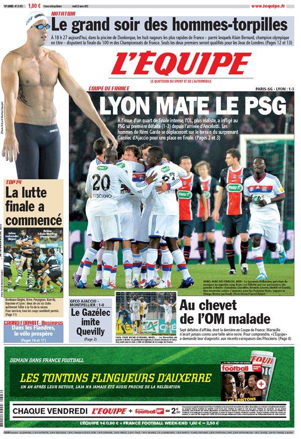 L'Equipe edition du 22 Mars 2012