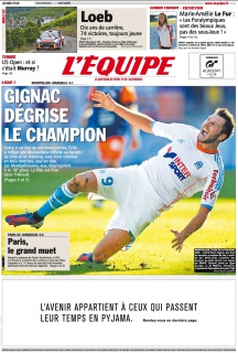 L'equipe Edition du 27 Août 2012